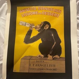 Print anisetta evangelistic dessert liquor chimpanzee poster 16.5 x 19.5 inches
